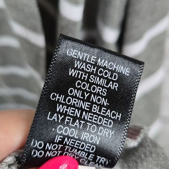 Torrid Gray White Striped Surplice Dress Faux Wrap Skater Midi Lightweight Knit - Picture 11 of 11